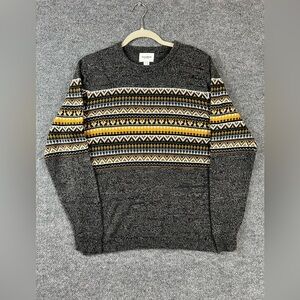 Pull And‎ Bear Sweater Men Size L Fits Like S Fair Grey Isle Knit Fisherman